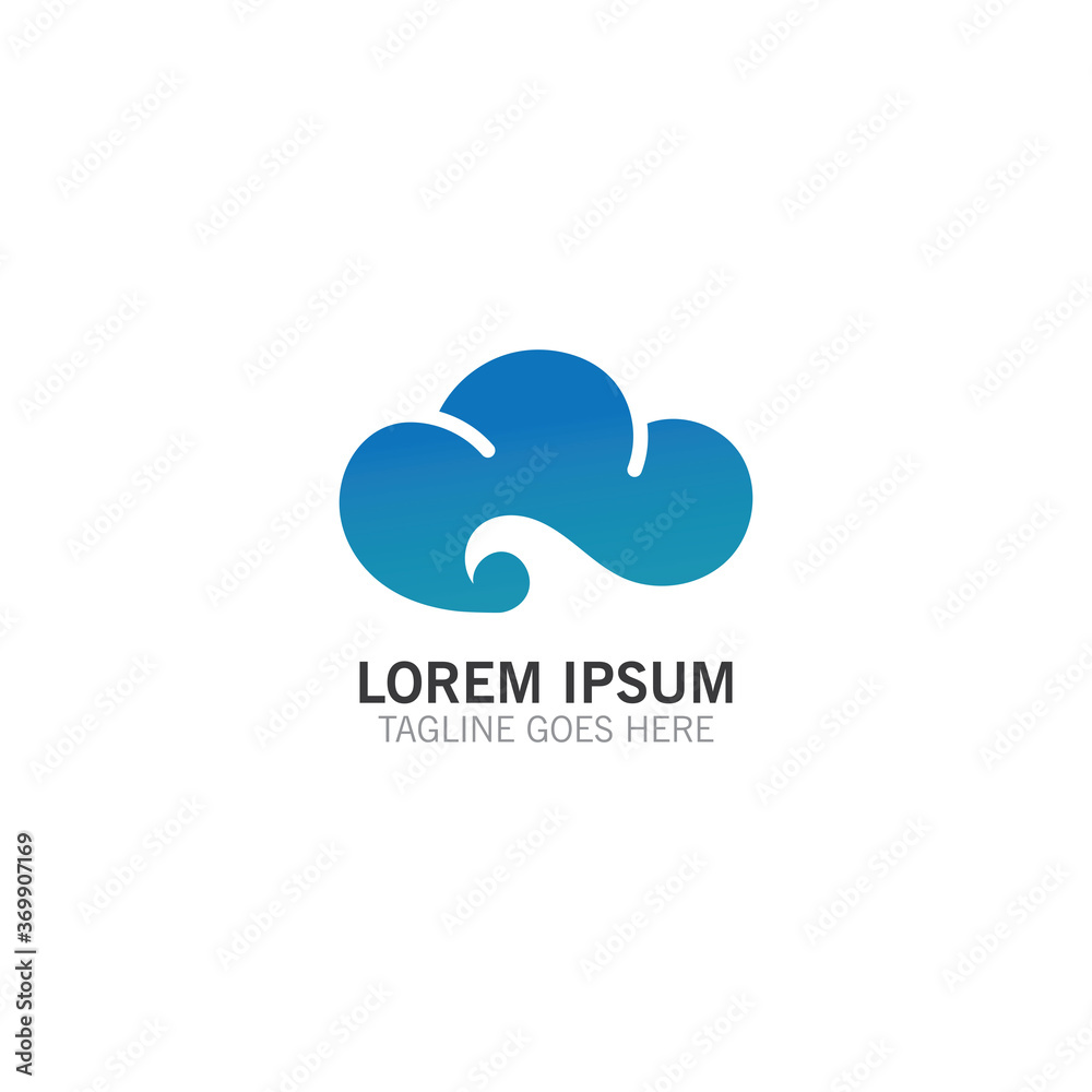 Cloud logo simple creative template vector illustration design icon Cloud logo simple creative template vector illustration design icon
