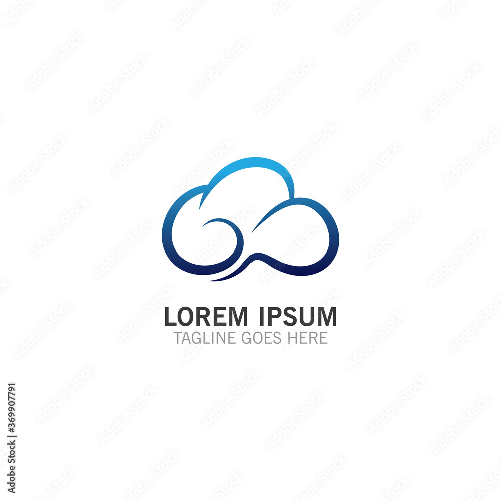 Cloud logo simple creative template vector illustration design icon Cloud logo simple creative template vector illustration design icon
