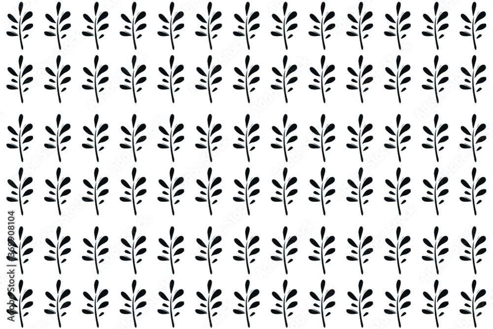 Vector backgrounds with leaves. Abstract backgrounds with leaves. Botanical background. Vegetable vector background. Plant pattern. Black plants on a white background.