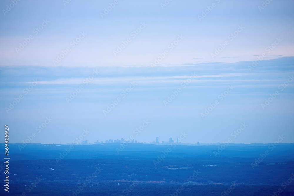 Boston visible in the distance, Massachusetts, USA