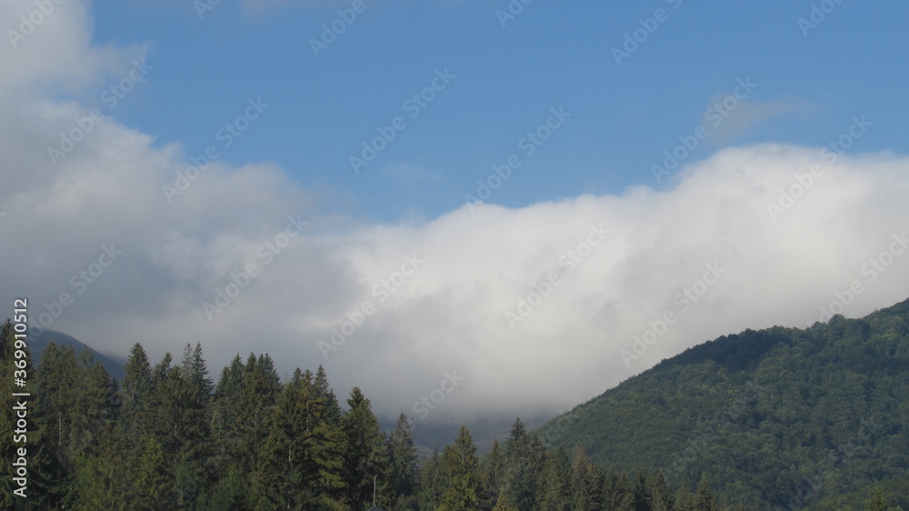 clouds in the mountains