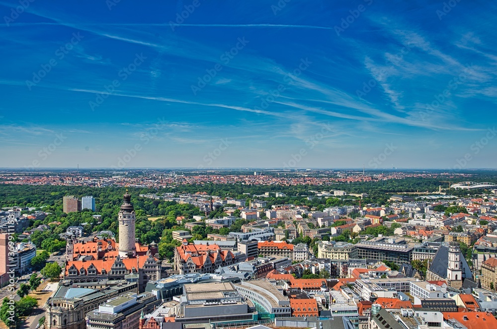 Obraz premium City centre of Leipzig from the air