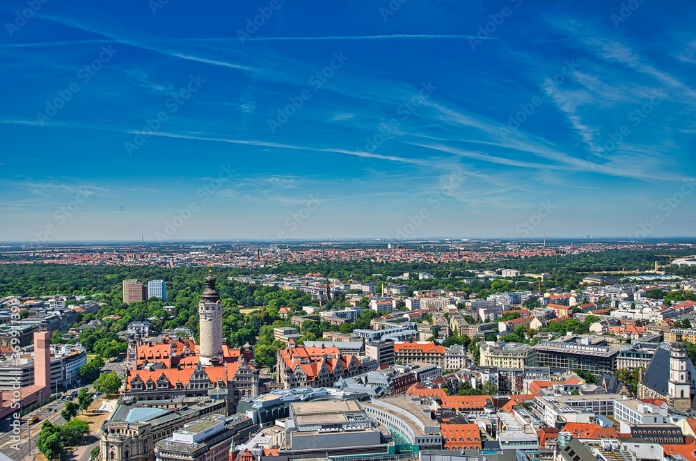 City centre of Leipzig from the air