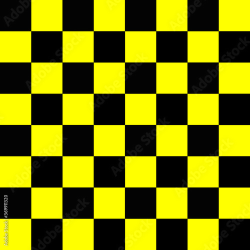 yellow and black chess board seamless pattern