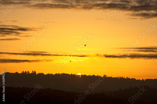 sunrise over the river