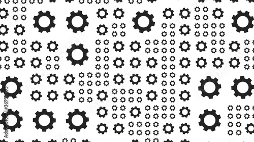 Black gears on a white background. Vector illustration.