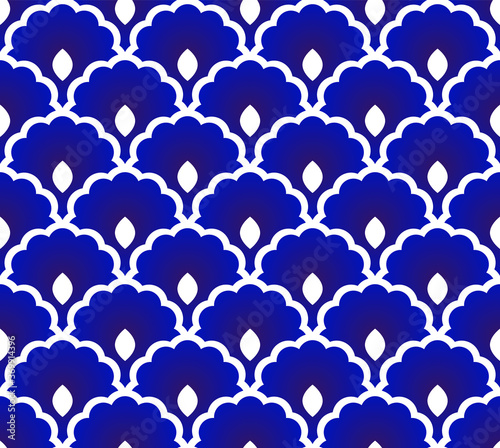blue and white seamless pattern vector