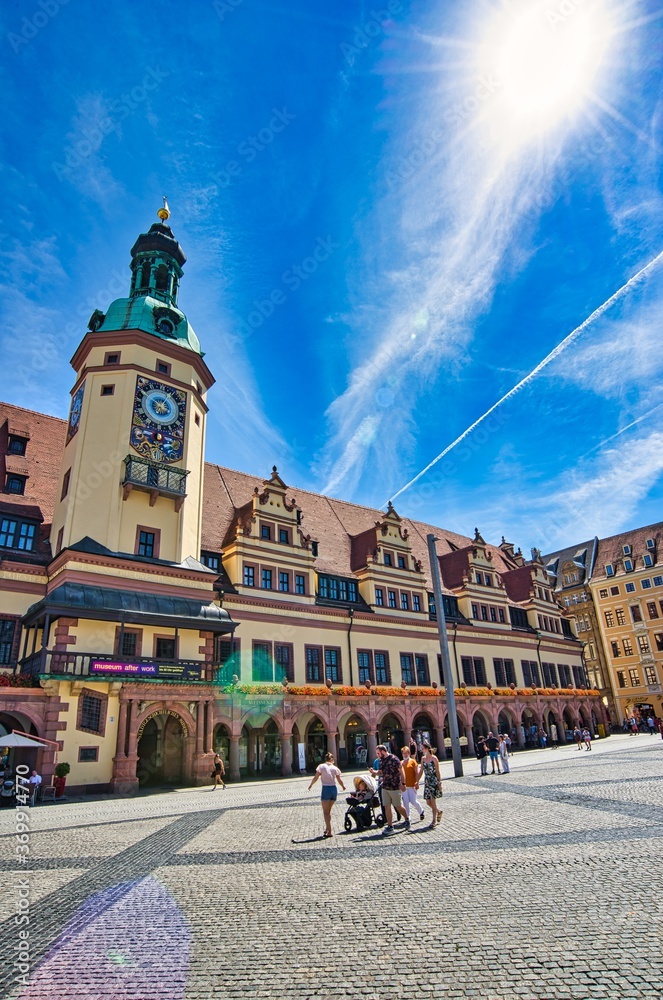 Market place in the city centre of Leipzig