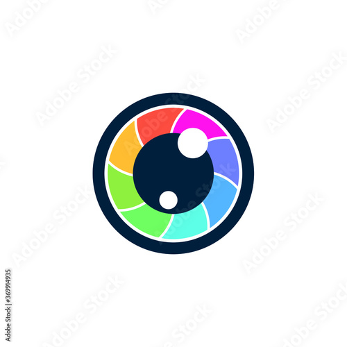Colorful eye logo. Vector eye icon. Eye vision, eyecare logo design. Stock illustration.
