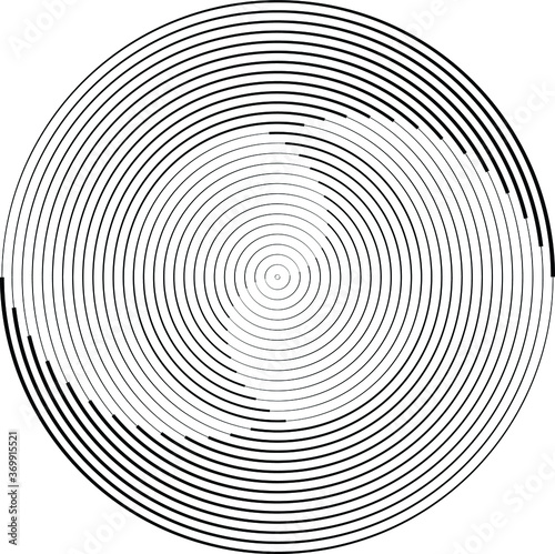 Lines in Circle Form . Spiral Vector Illustration .Technology round. Wave Logo . Design element . Abstract Geometric shape .