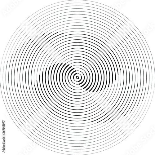 Lines in Circle Form . Spiral Vector Illustration .Technology round. Wave Logo . Design element . Abstract Geometric shape .