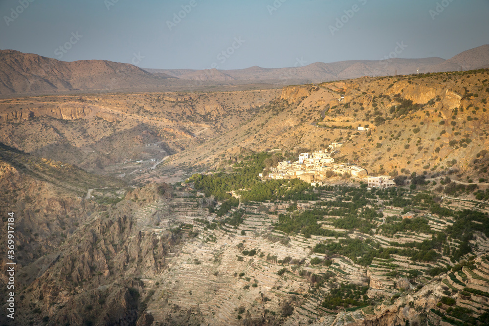 landscape of Omani mountains - Jabal AL Akhdar or Green Mountains 