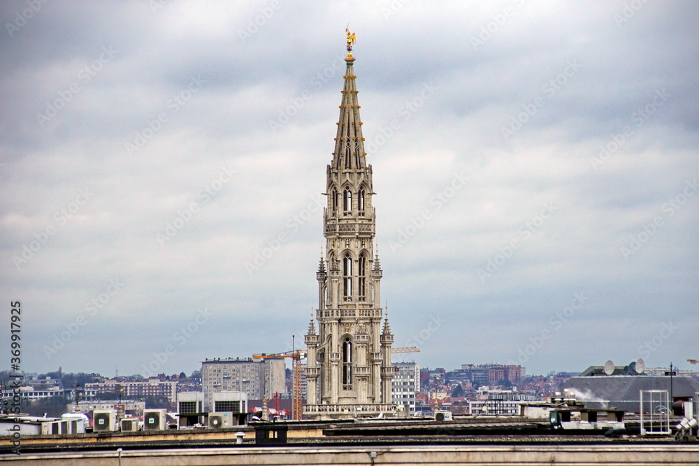 Tower of Town Hall of the City of Brussels.