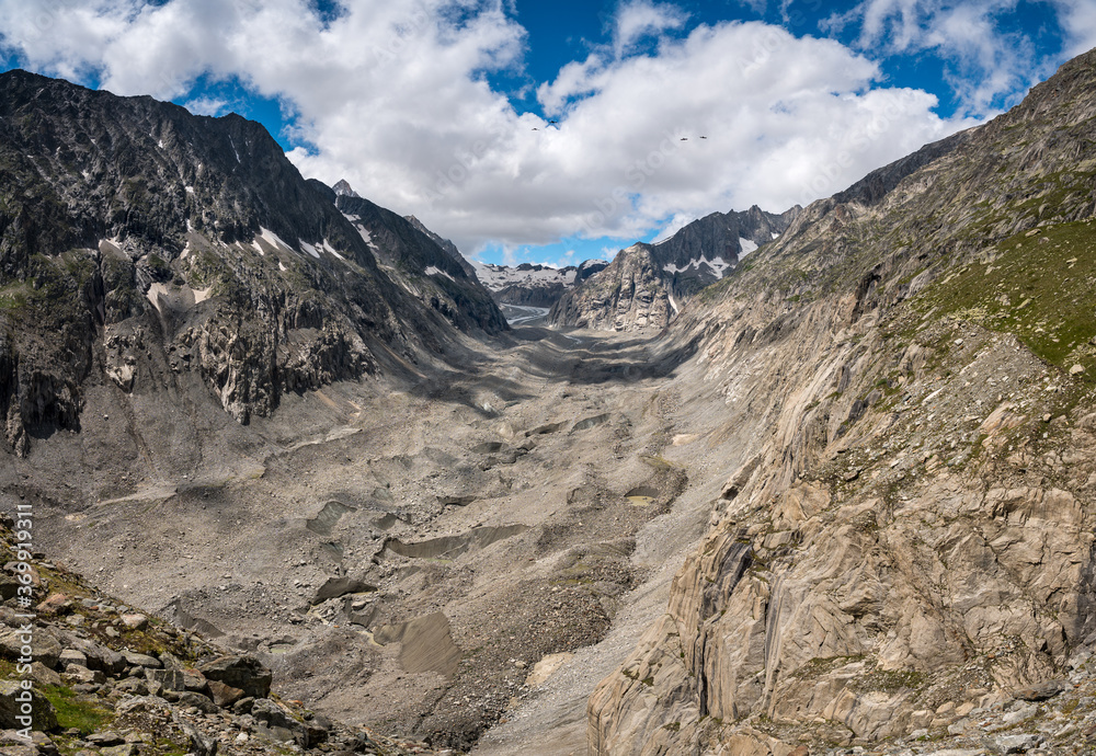 the remains of Oberaletsch Glacier in the Swiss Alps the remains of Oberaletsch Glacier in the Swiss Alps