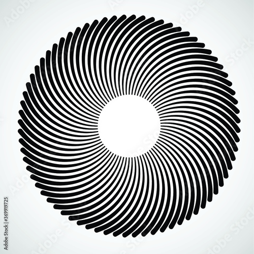 Lines in Circle Form . Spiral Vector Illustration .Technology round. Wave Logo . Design element . Abstract Geometric shape .