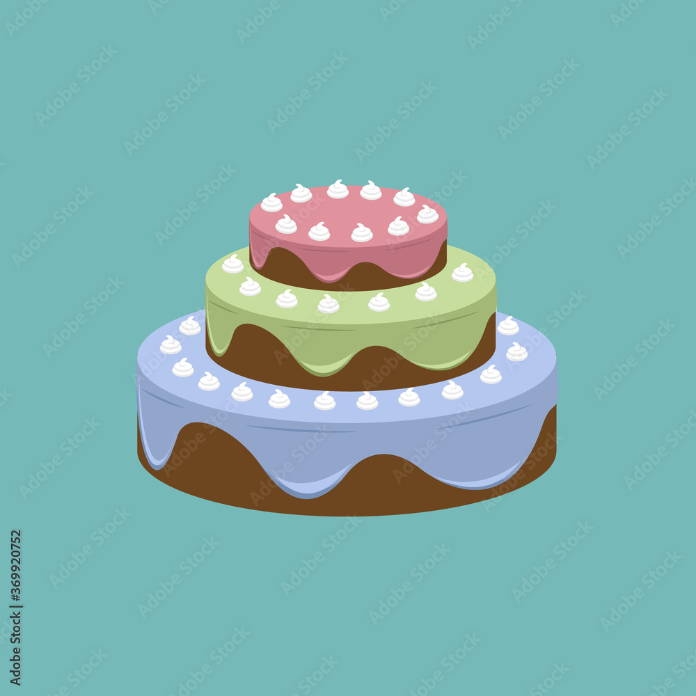 Delicious round multilayer cake with filling and different coatings Delicious round multilayer cake with filling and different coatings