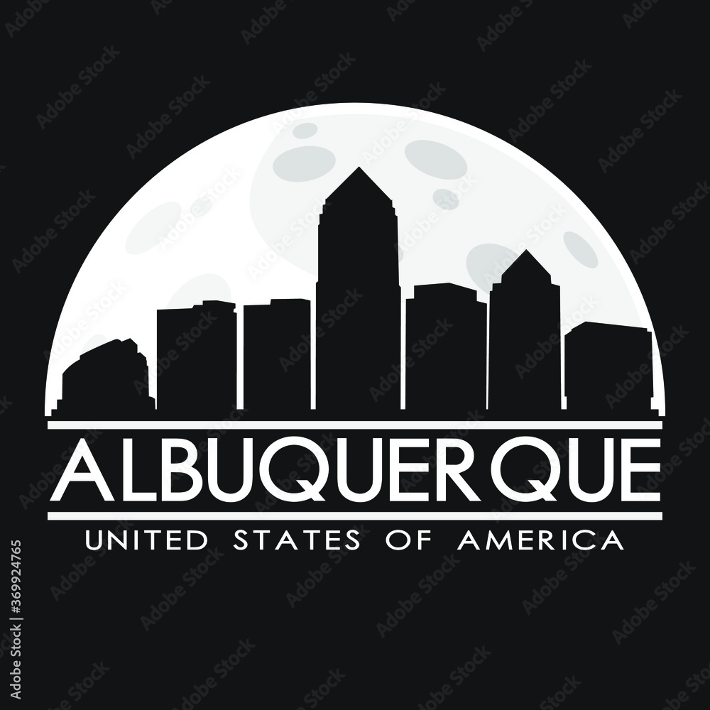 Albuquerque Skyline Silhouette City Vector Design Art Landmark.