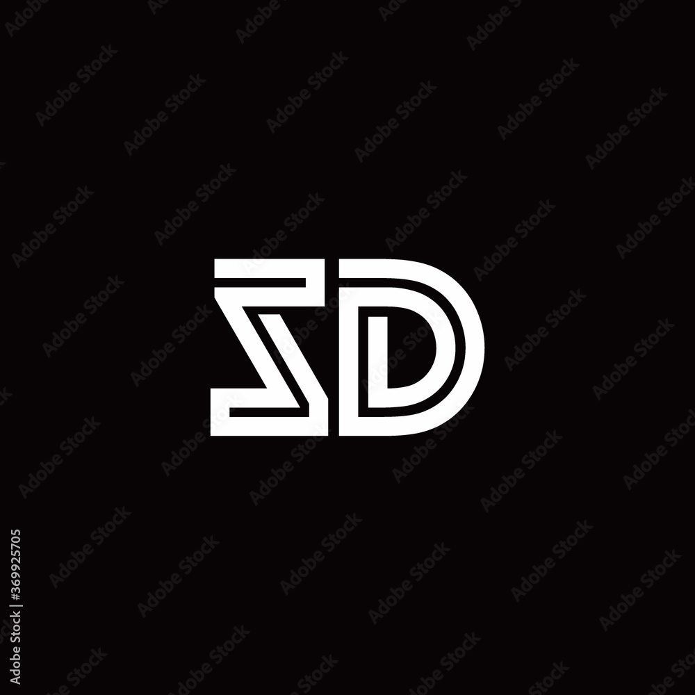 SD monogram logo with abstract line SD monogram logo with abstract line