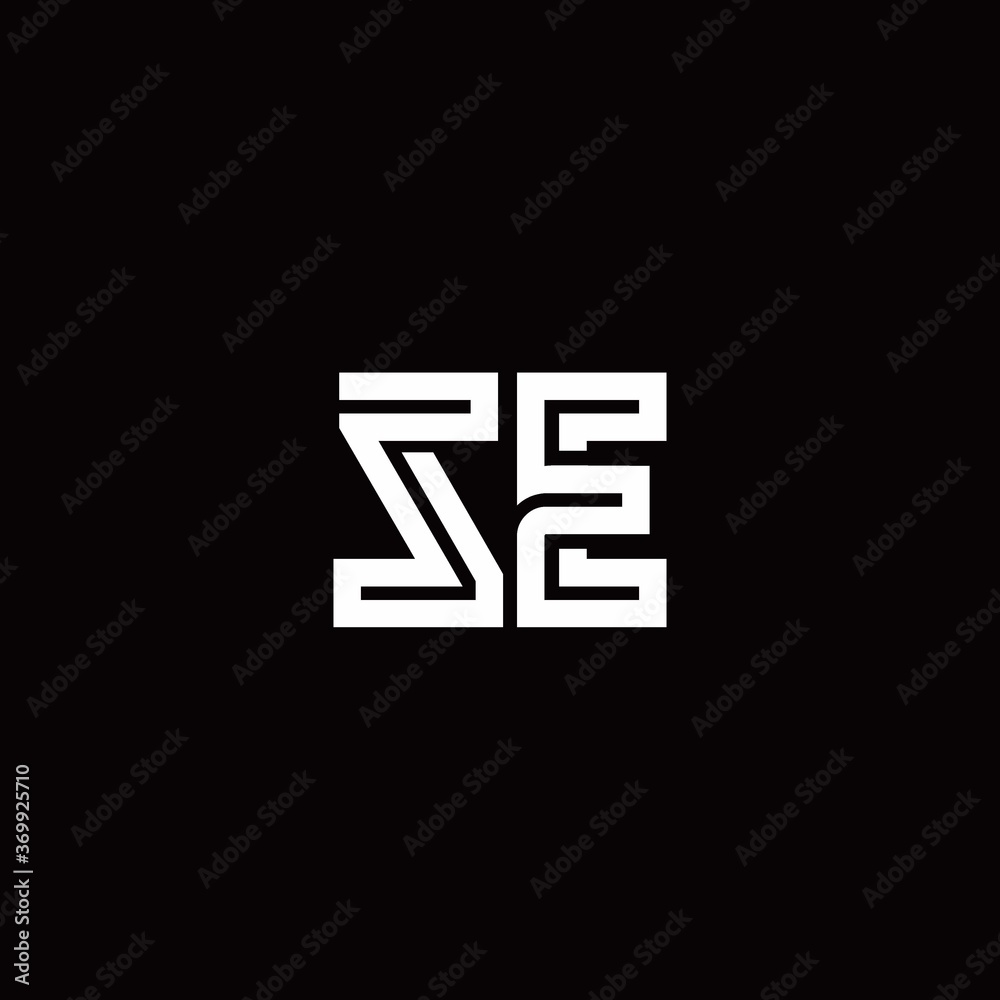 SE monogram logo with abstract line SE monogram logo with abstract line
