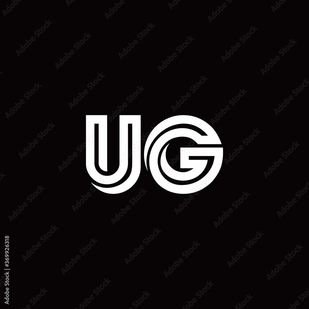 UG monogram logo with abstract line UG monogram logo with abstract line