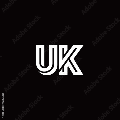 UK monogram logo with abstract line