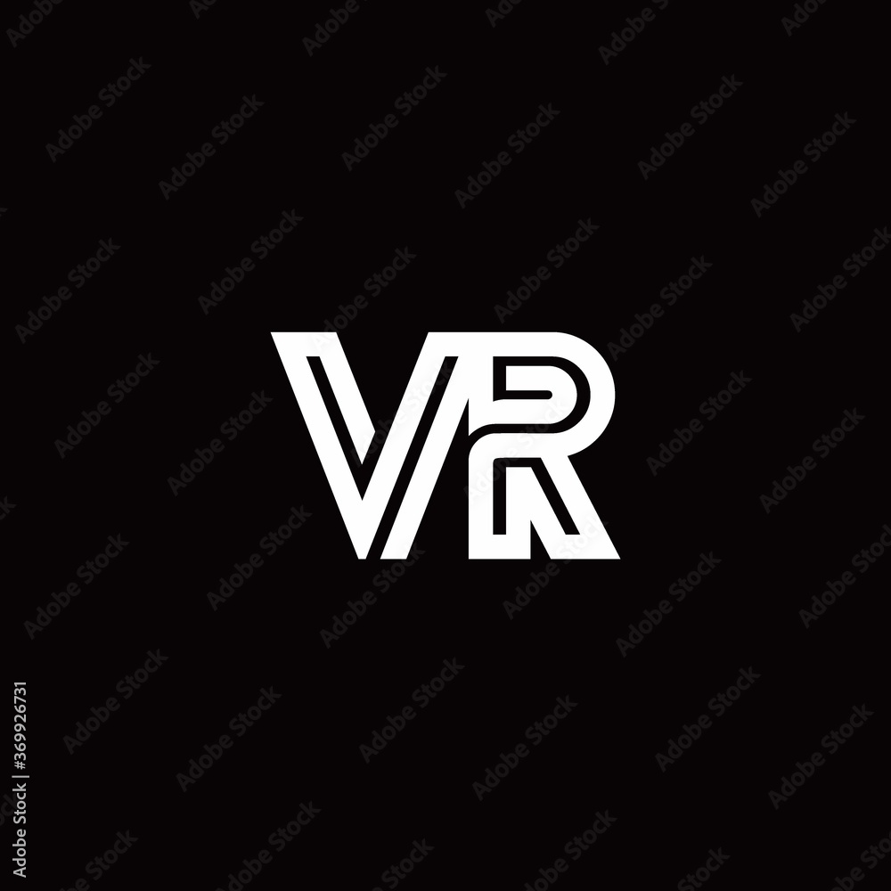 VR monogram logo with abstract line VR monogram logo with abstract line