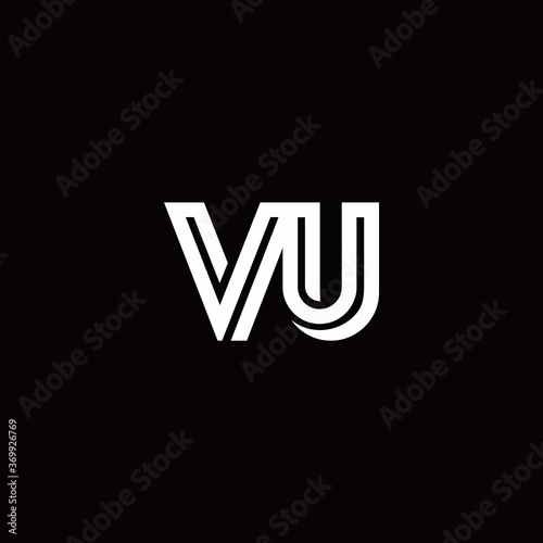 VU monogram logo with abstract line