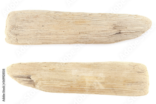 Driftwood isolated on white background. Pieces of sea drift wood.