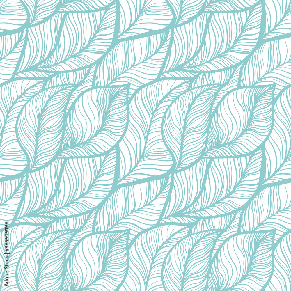 Seamless pattern with leaves. Cute elegant flowers vector illustration. Background for poster or cover. Figure for textiles. Decorative floral elements for print.