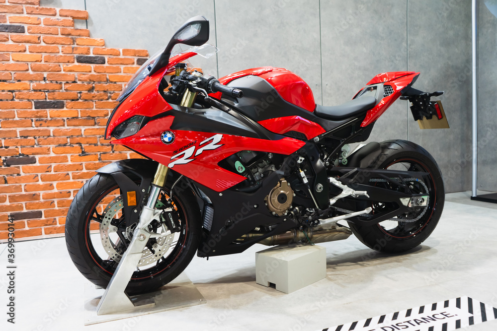 BMW S1000RR is a race oriented bike initially made by BMW Motorrad. Stock Photo Adobe Stock