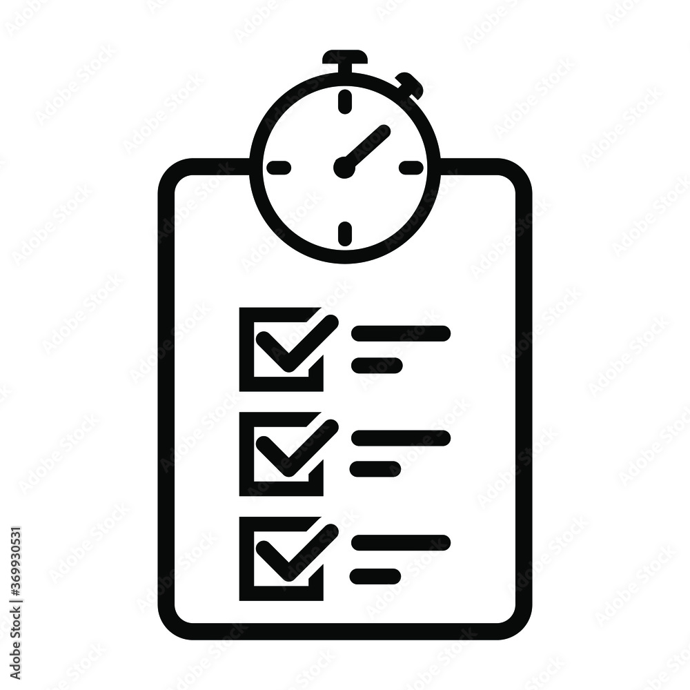Deadline vector icon set. timer and checklist illustration sign. Deadline vector icon set. timer and checklist illustration sign.