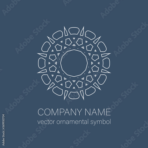 Geometric logo template. Vector linear arabic ornamental symbol