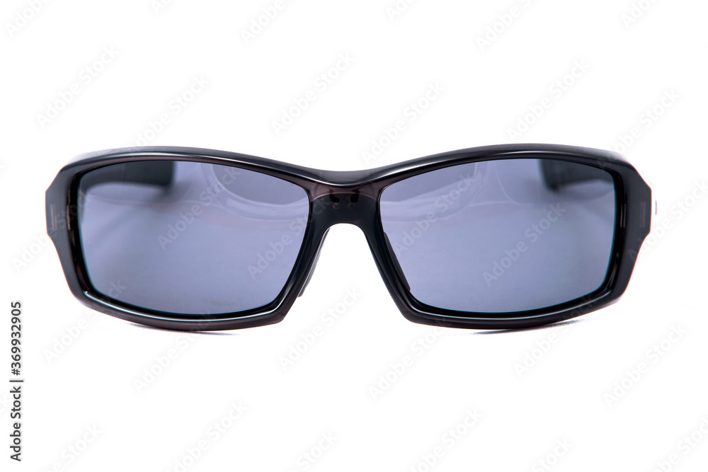 Fashion sunglasses black frames on white background. Fashion sunglasses black frames on white background.