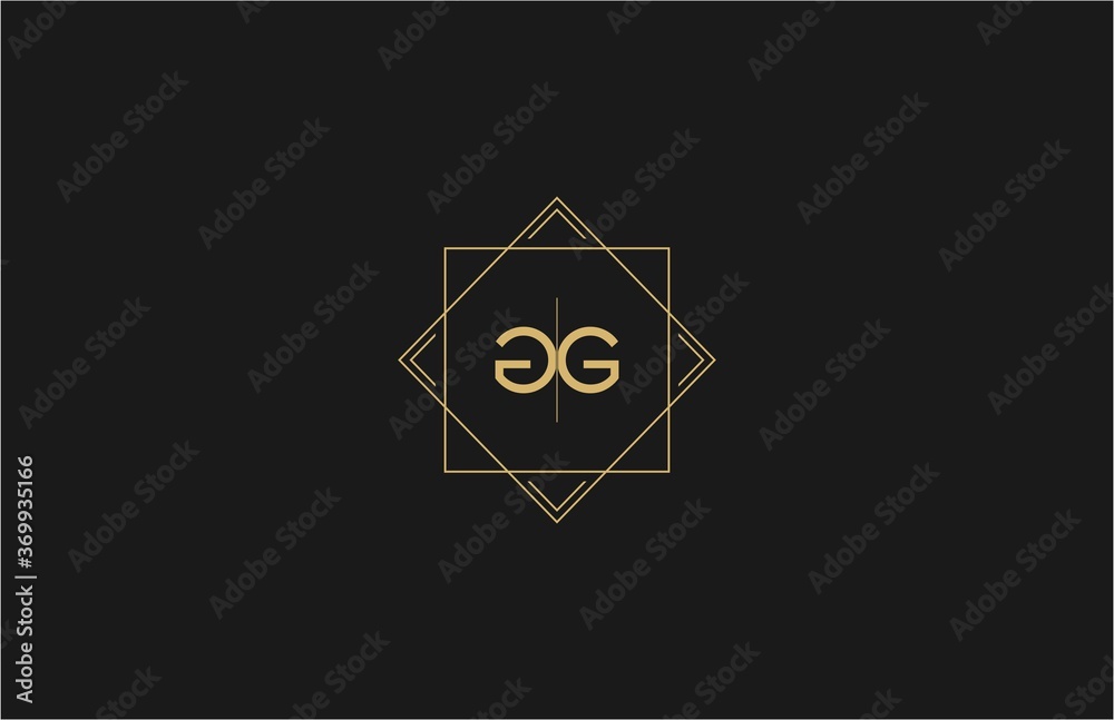 GG Logo Design Inside Modern Ornament GG Logo Design Inside Modern Ornament