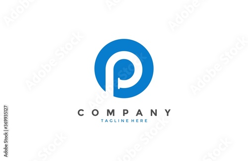 Letter P inside circle logo design