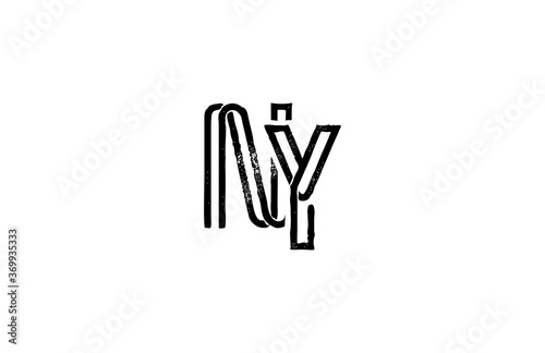 NY Logo Design Grunge Brush Style