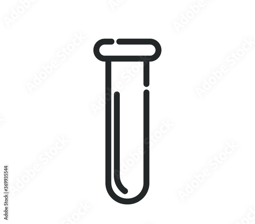 Test tube icon. Laboratory equipment icon. Glass tube icon. 