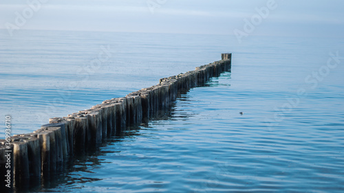 wave-breaker infrnt of blue baltic sea