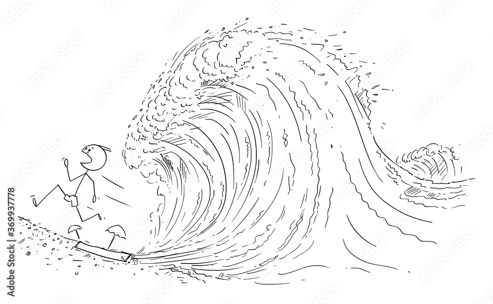 Blue Tsunami Drawing Of A Wave In The Shape Of A Monster Royalty Free SVG  Cliparts Vectors And Stock Illustration Image 5730644
