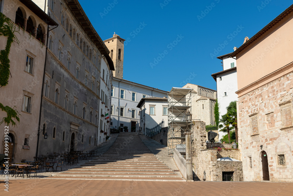 cathedral square in the center of the town of spoleto