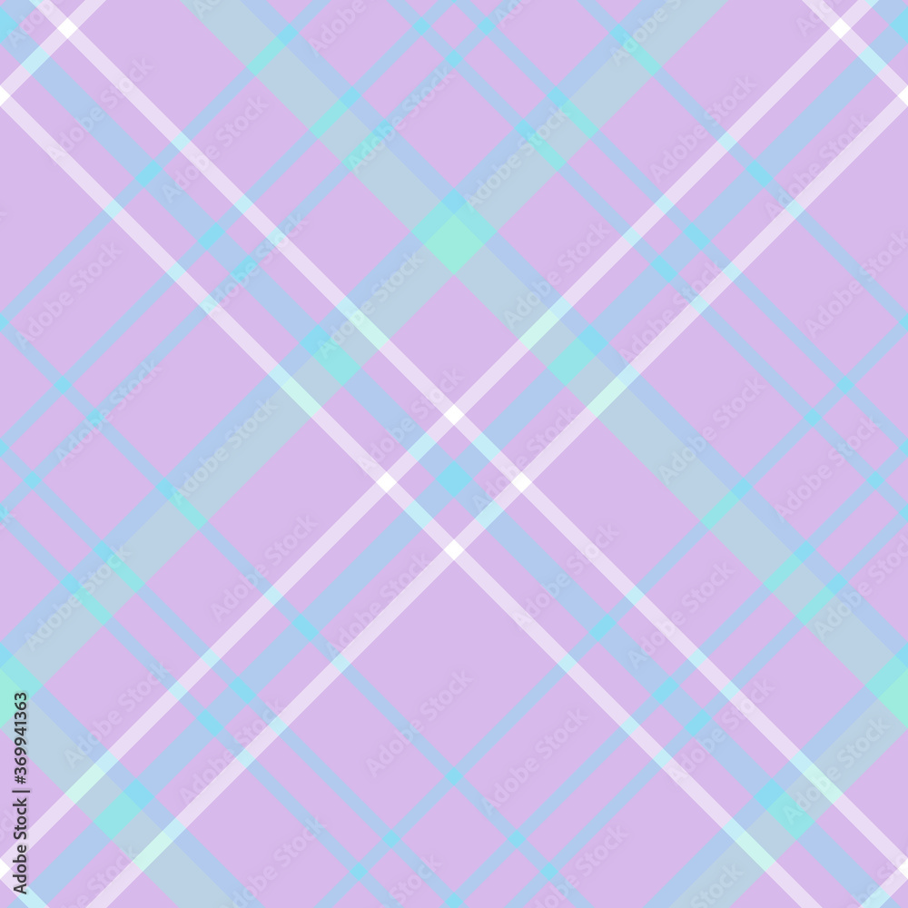 Seamless pattern in simple white, purple, blue and mint green colors for plaid, fabric, textile, clothes, tablecloth and other things. Vector image. 2 Seamless pattern in simple white, purple, blue and mint green colors for plaid, fabric, textile, clothes, tablecloth and other things. Vector image. 2