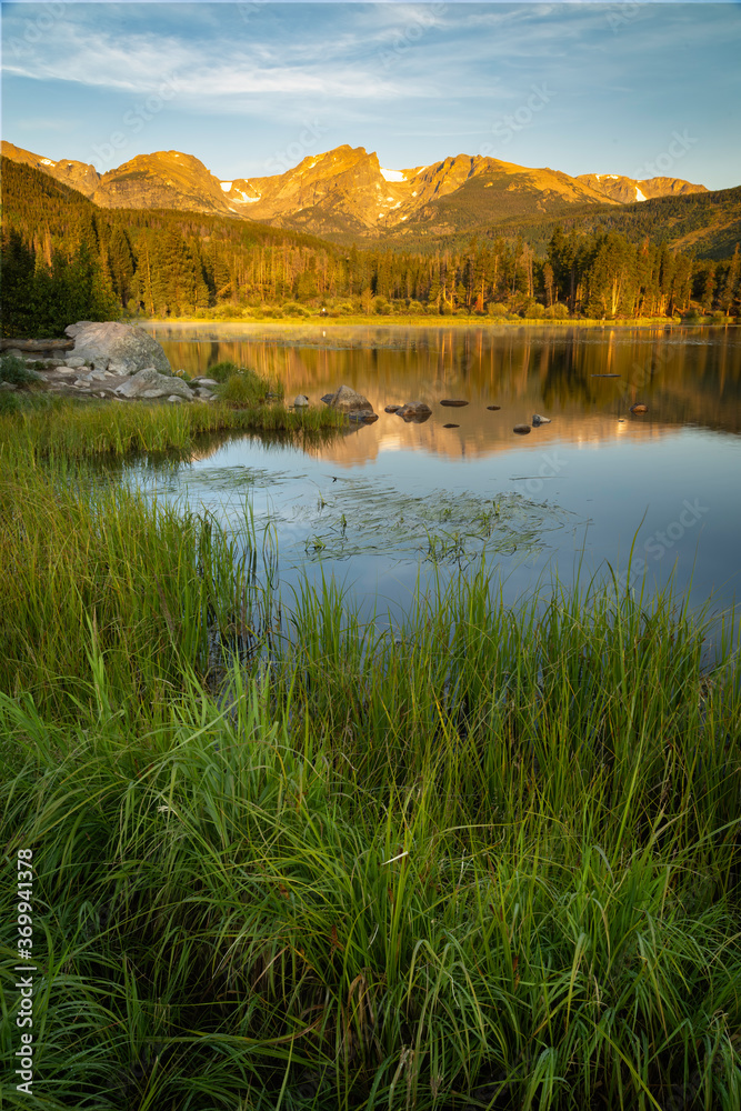 Sprague Lake in Rocky Mountain National Park at Sunrise
