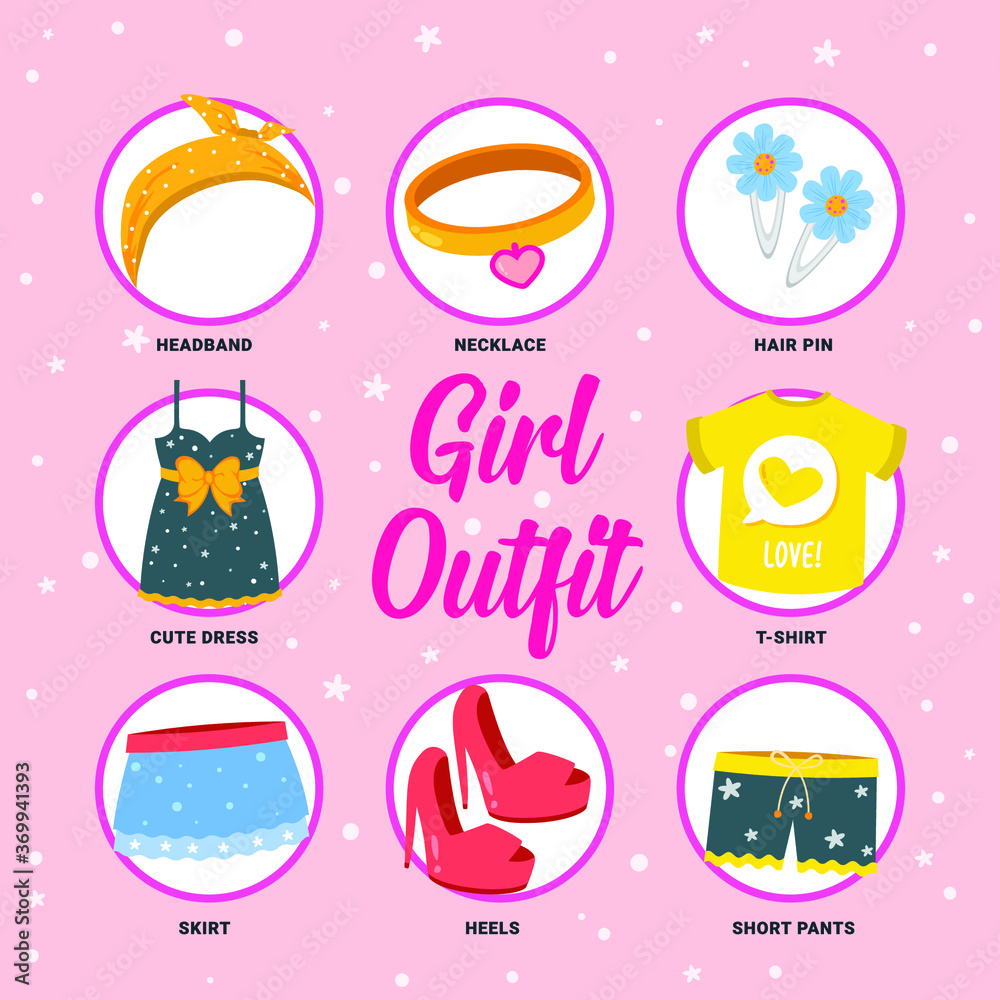 set of outfit vector design
