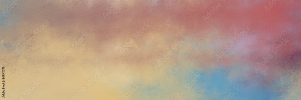 decorative vintage abstract painted background with rosy brown, cadet blue and tan colors and space for text or image. can be used as horizontal background graphic