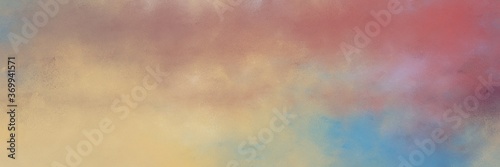 decorative vintage abstract painted background with rosy brown, cadet blue and tan colors and space for text or image. can be used as horizontal background graphic