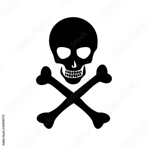 Skull icon vector isolated on white