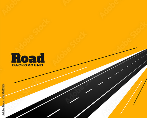 perspective road pathway on yellow background design