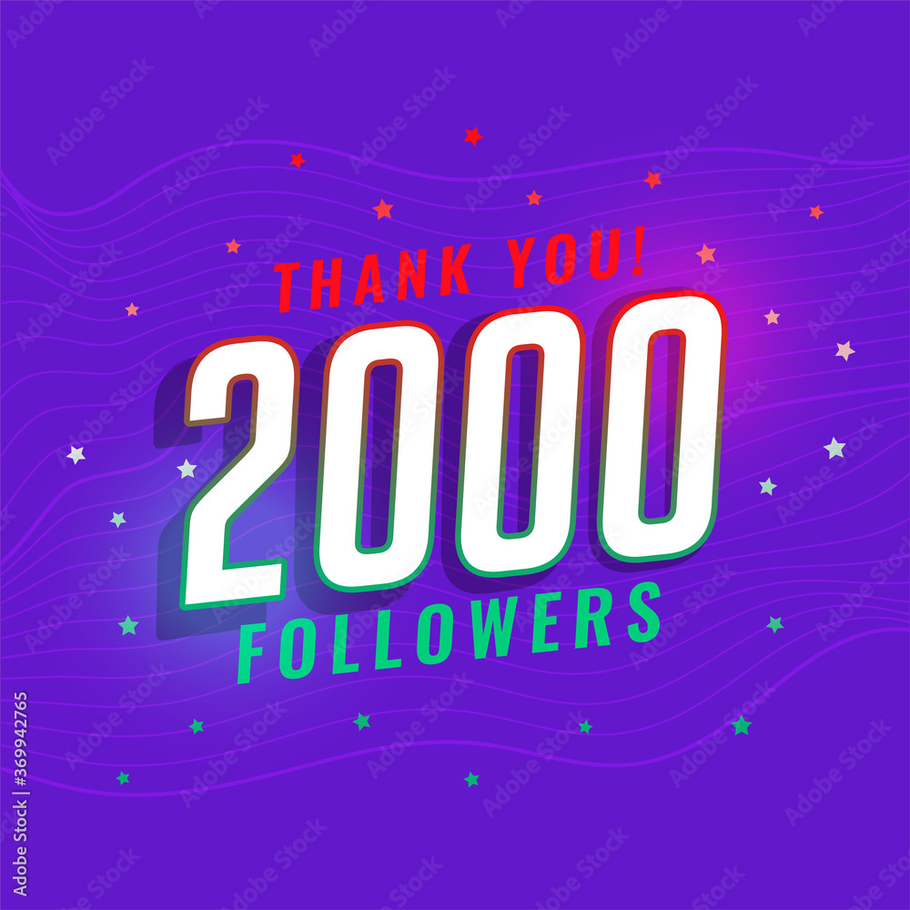 2000 social medial followers network background design