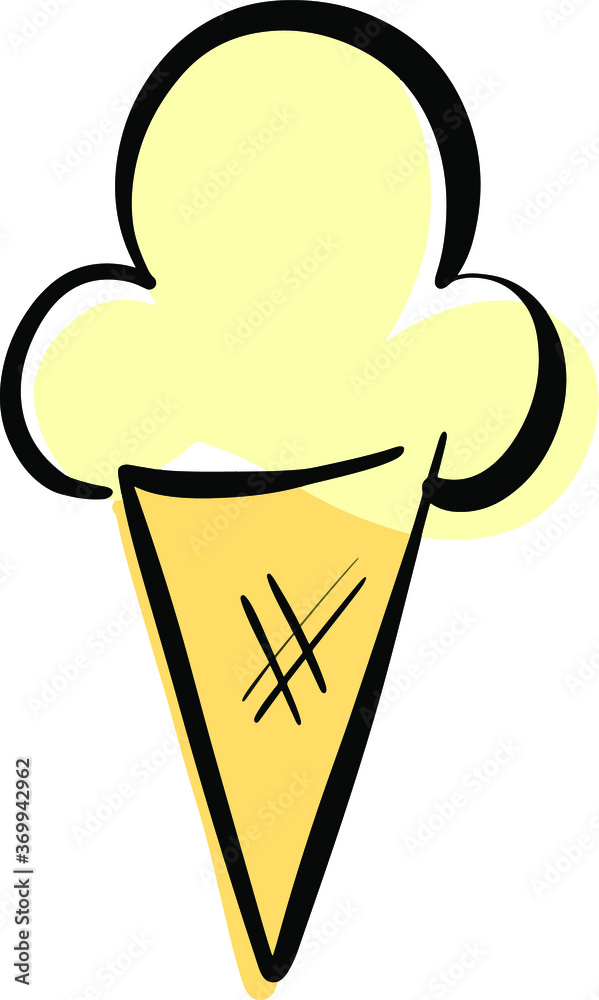 Cartoon Ice Cream In a Cone Vector Illustration Cartoon Ice Cream In a Cone Vector Illustration