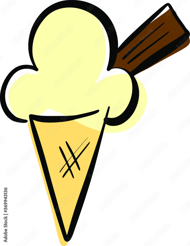 Cartoon Ice Cream In a Cone Vector Illustration Cartoon Ice Cream In a Cone Vector Illustration